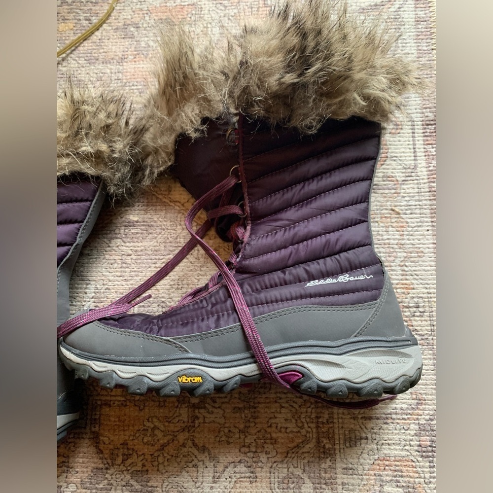 Eddie Bauer Women's Purple Winter Boots Size 7.5 Shoes Footwear Fashion